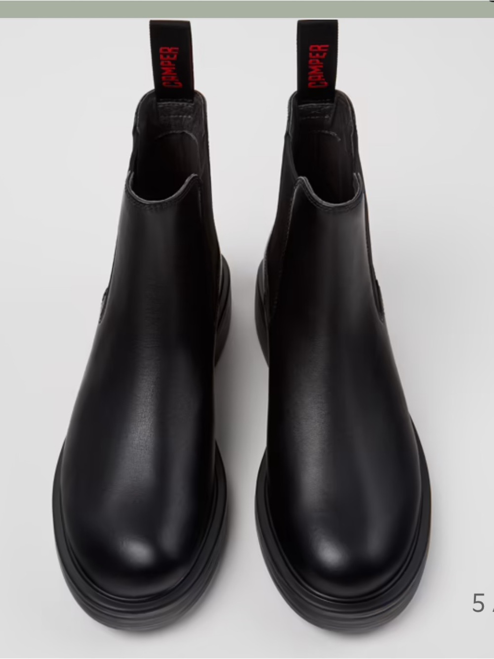 NWT Camper Dean Black Calfskin Leather Ankle Boot Size 39